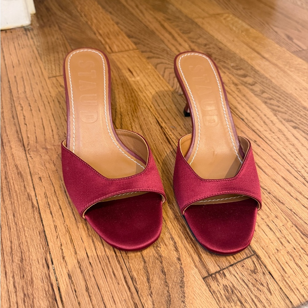 NEW STAUD Burgundy Open-Toe Mules - Picture 3 of 3